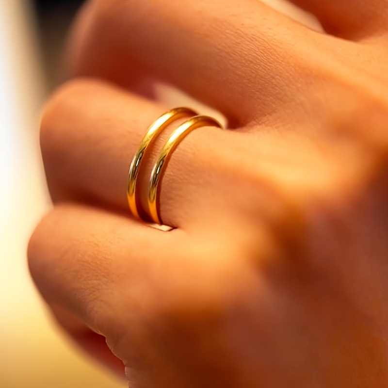 Stainless Steel Stackable Ring February Birthstone Jewelry